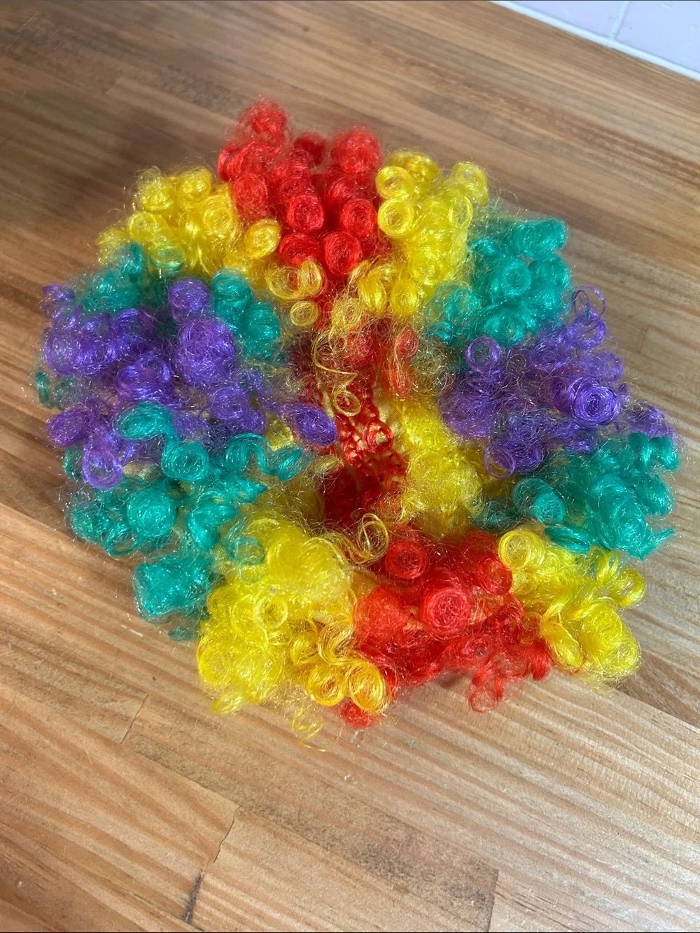 Multicolor Clown Curly Wig - Bright Rainbow Synthetic Hair Halloween
